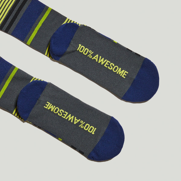 Men's Charcoal Multi Stripe - Compression Socks