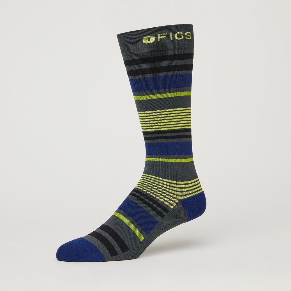 Men's Charcoal Multi Stripe - Compression Socks