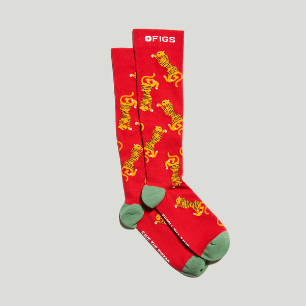 Men's Winning Red Tiger - Compression Socks