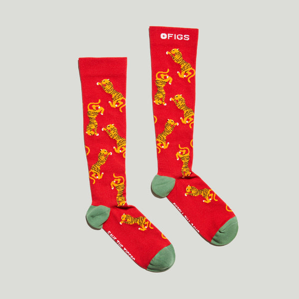 Men's Winning Red Tiger - Compression Socks