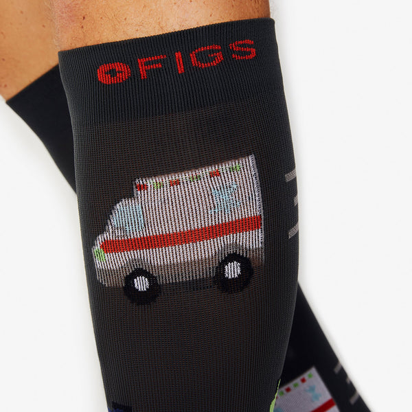 Men's Grey Ambulance - Compression Socks