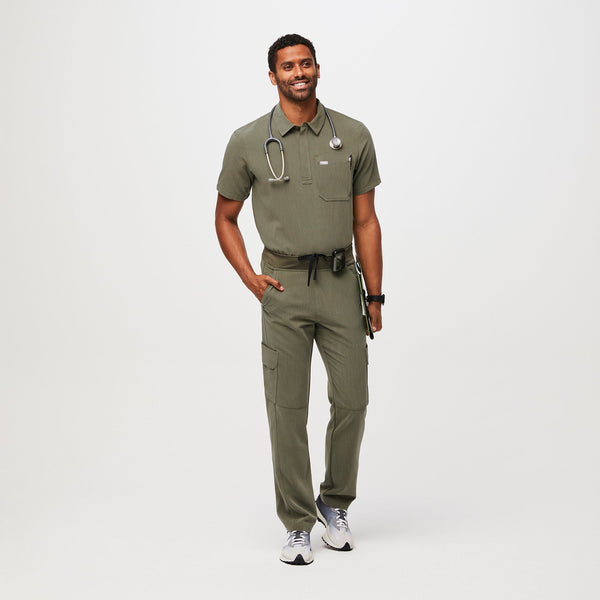 Men's Heather Olive Axim™ - Short Cargo Utility Scrub Pant