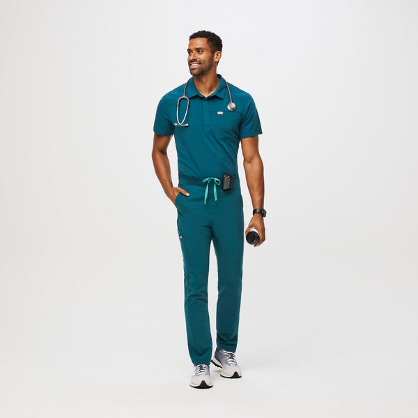 Men's Caribbean Blue Slim Axim™ - Short Straight-Leg Scrub Pant