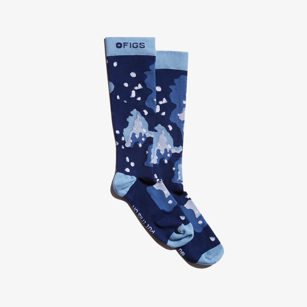 Men's Blue Camo Print - Compression Socks