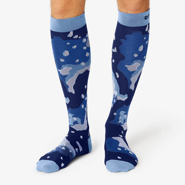 Men's Blue Camo Print - Compression Socks