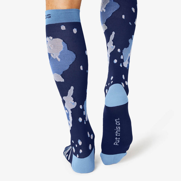 Men's Blue Camo Print - Compression Socks