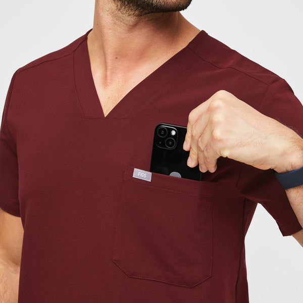 Men's Burgundy Chisec™ -  Scrub Top (3XL - 6XL)