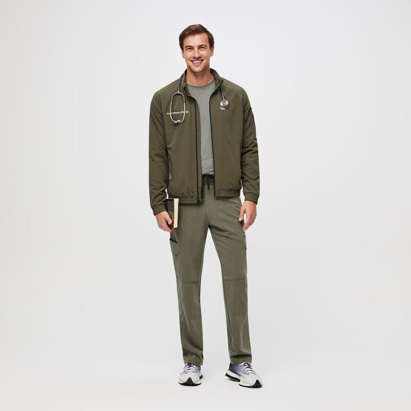 Men's Heather Olive Cobaki Modern Cargo - Scrub Jacket