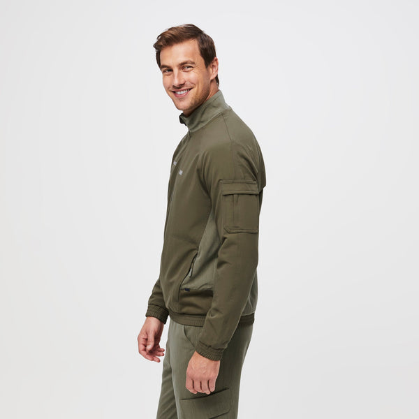 Men's Heather Olive Cobaki Modern Cargo - Scrub Jacket