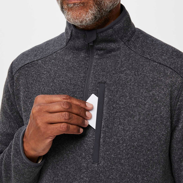 Men's Heather Dark Charcoal On-Shift™ ¼ Zip - Sweater-Knit