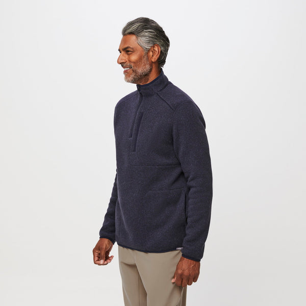 Men's Heather Navy On-Shift™ ¼ Zip - Sweater-Knit