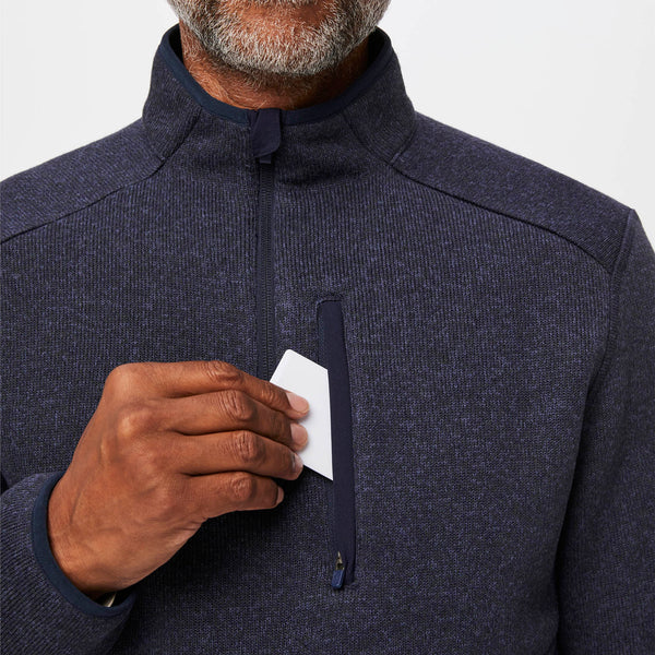 Men's Heather Navy On-Shift™ ¼ Zip - Sweater-Knit
