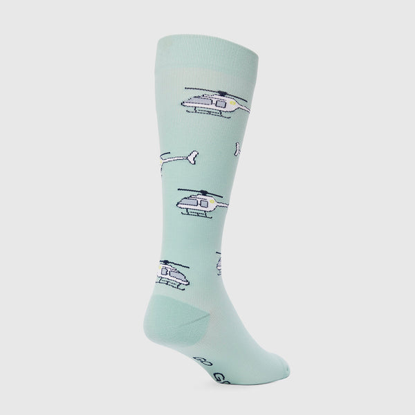 men's Light Caribbean Blue Helicopter - Compression Socks