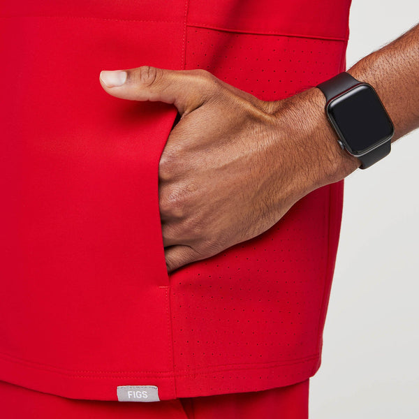 Men's Pop Red Kajo - Classic Crew Scrub Top