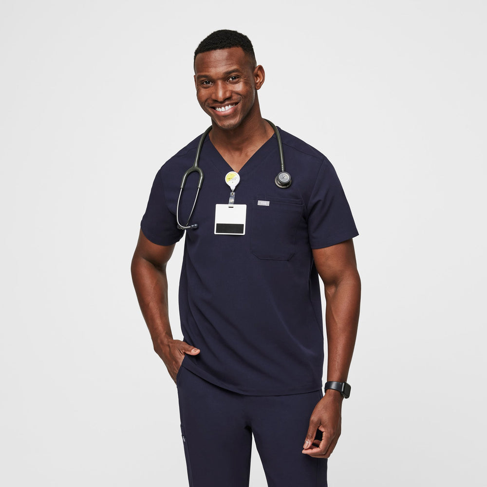 Men's Navy Leon -  Scrub Top™