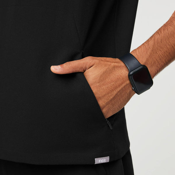 Men's Black Leon - Zip Pocket Scrub Top