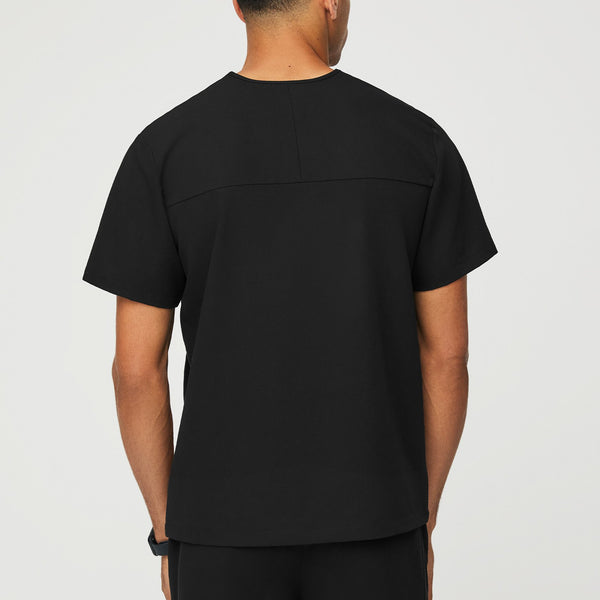 Men's Black Leon - Zip Pocket Scrub Top