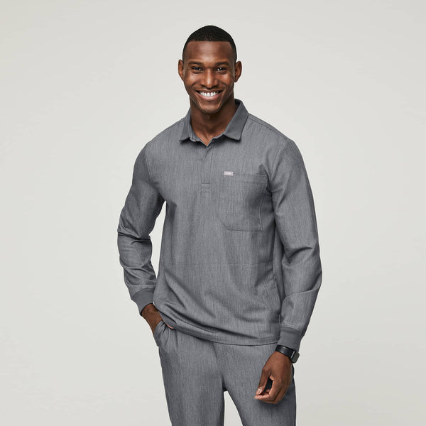 Men's Graphite Lima - Long-Sleeve ScrubPolo™