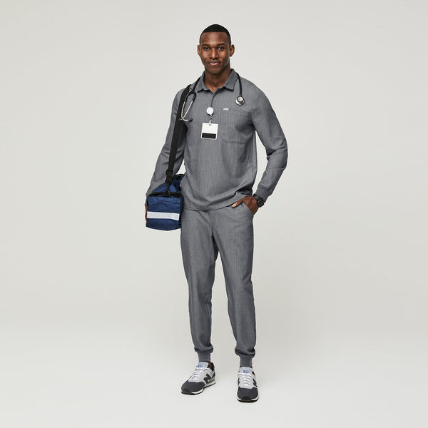 Men's Graphite Lima - Long-Sleeve ScrubPolo™