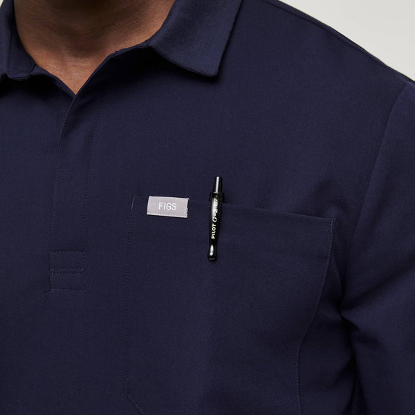 Men's Navy Lima - Long-Sleeve ScrubPolo™