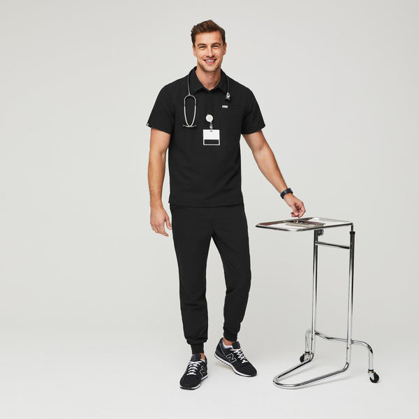 Men's Black Lima - Short-Sleeve ScrubPolo™
