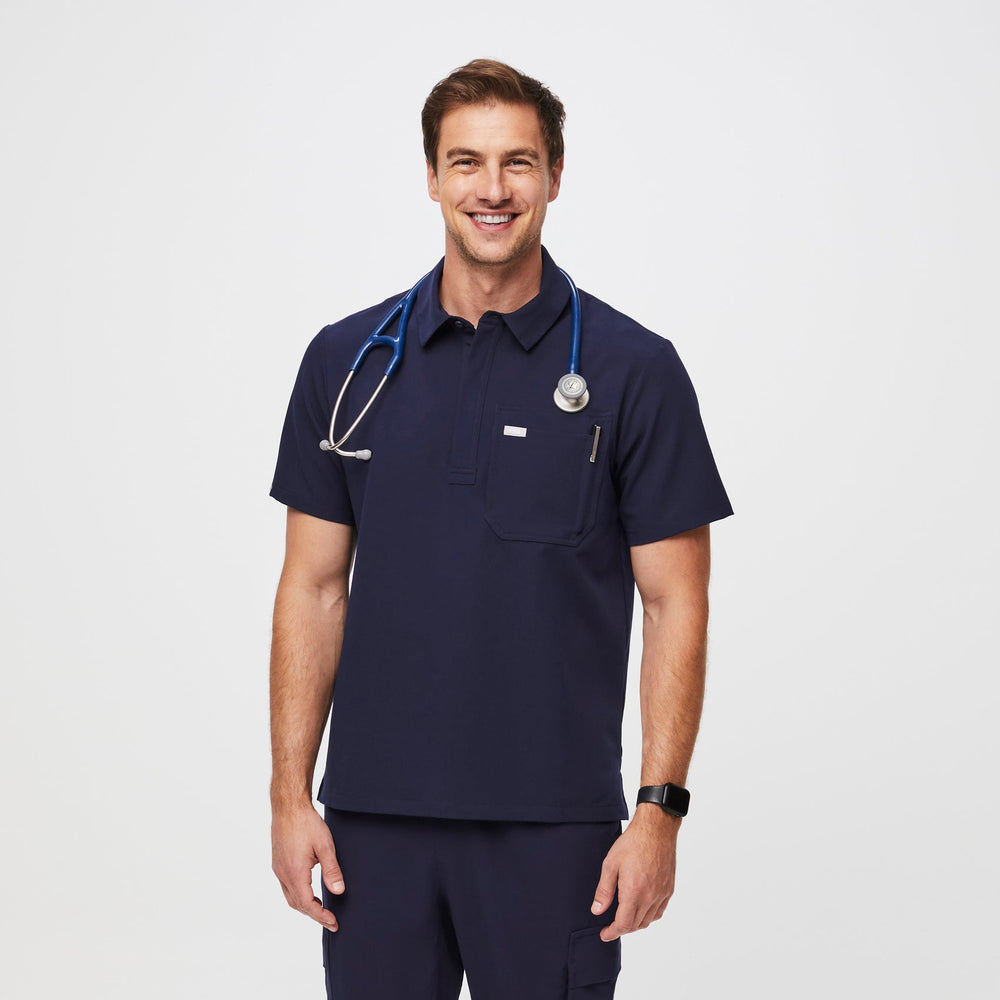 Men's Navy Lima Classic Short-Sleeve - Cargo ScrubPolo™