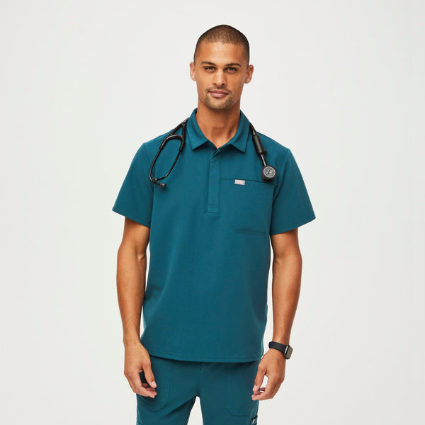 men's Caribbean Blue Lima - Short-Sleeve ScrubPolo™