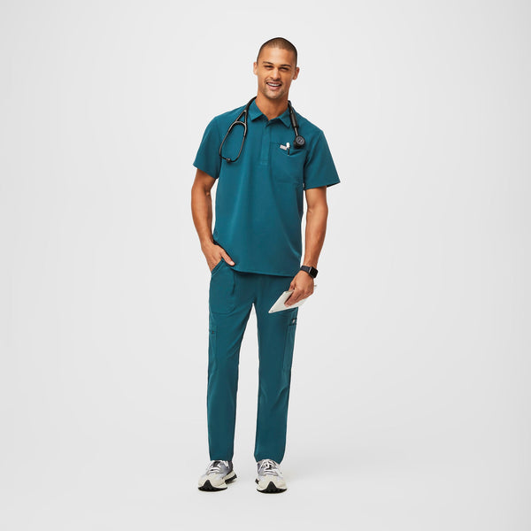 men's Caribbean Blue Lima - Short-Sleeve ScrubPolo™