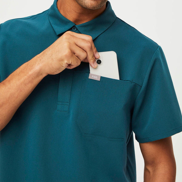 men's Caribbean Blue Lima - Short-Sleeve ScrubPolo™