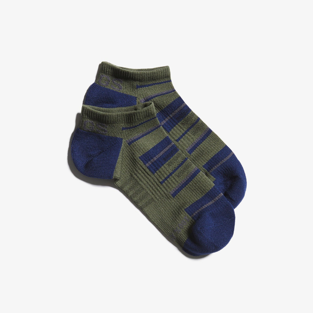 Men's Moss Olive Stripe - Ankle Socks