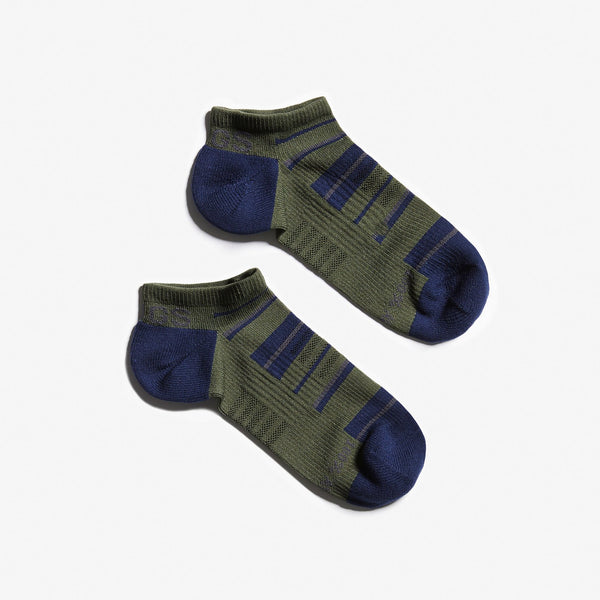 Men's Moss Olive Stripe - Ankle Socks