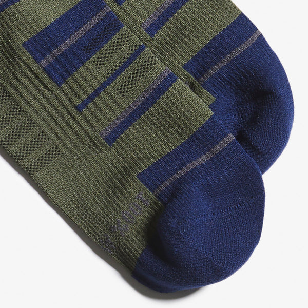 Men's Moss Olive Stripe - Ankle Socks