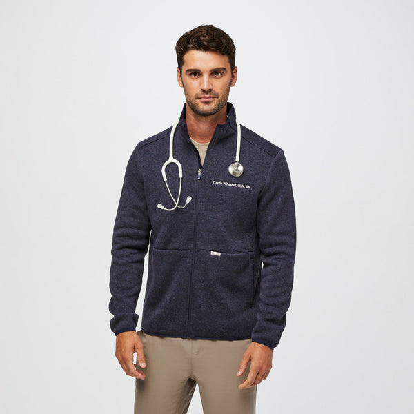 Men's Heather Navy On-Shift™ - Sweater-Knit Jacket