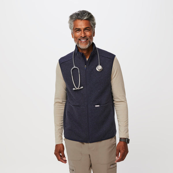 Men's Heather Navy On-Shift™ Sweater-Knit Vest