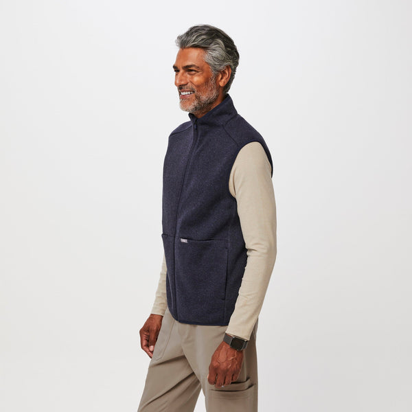 Men's Heather Navy On-Shift™ Sweater-Knit Vest