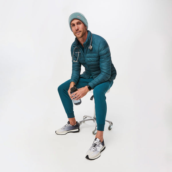 men's Caribbean Blue Packable - Puffer Jacket