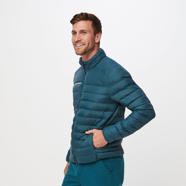 men's Caribbean Blue Packable - Puffer Jacket