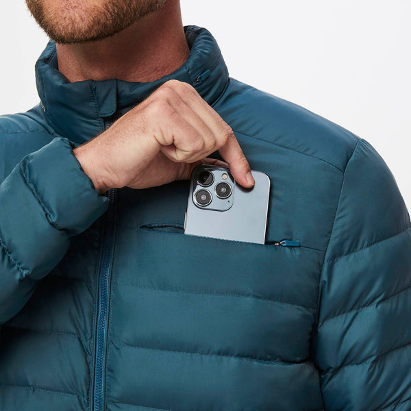men's Caribbean Blue Packable - Puffer Jacket