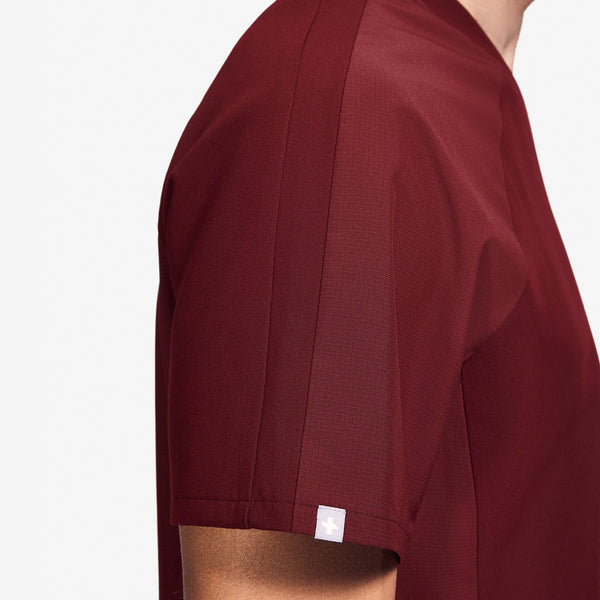 Men's Burgundy Mickey Mouse - Raglan Scrub Top