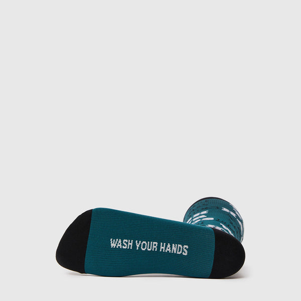 men's Caribbean Blue Wash Your Hands  - Compression Socks