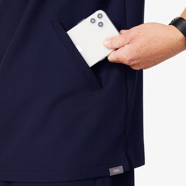 Men's Navy Bengo - Henley Scrub Top