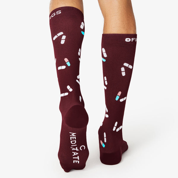 Men's Burgundy Pill - Compression Socks