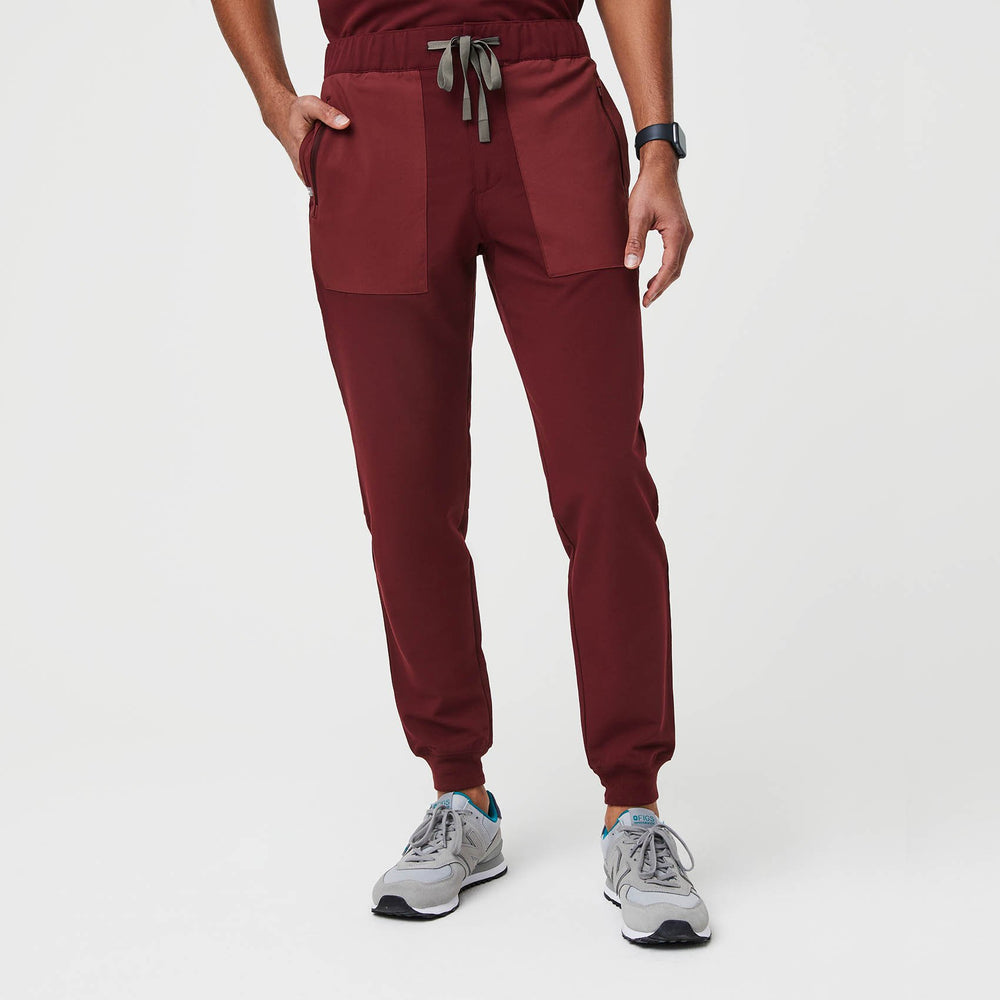 Men's Burgundy Chesoi - Classic Jogger Scrub Pant