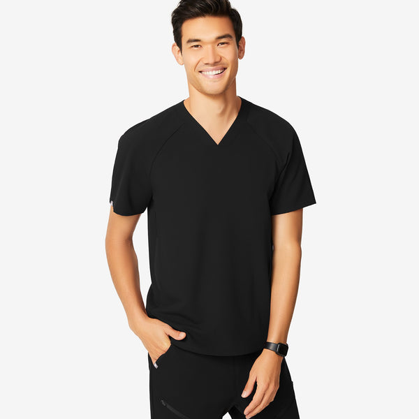 Men's Black Cobar - Raglan Scrub Top