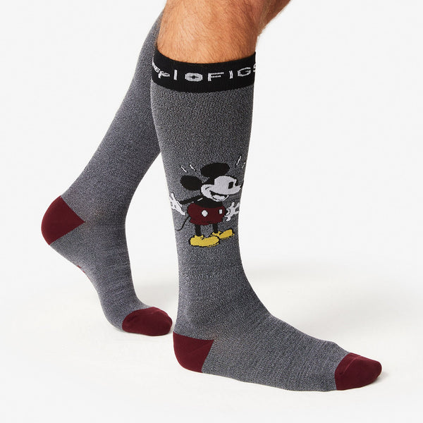 Men's Grey Mickey Mouse - Compression Socks