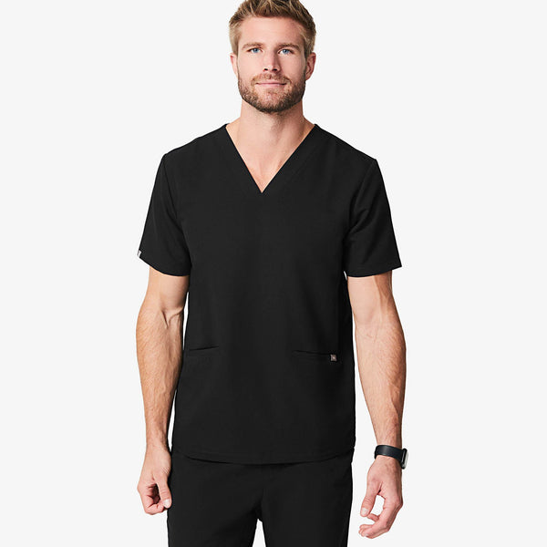 Men's Black Jimeta - V-Neck Scrub Top