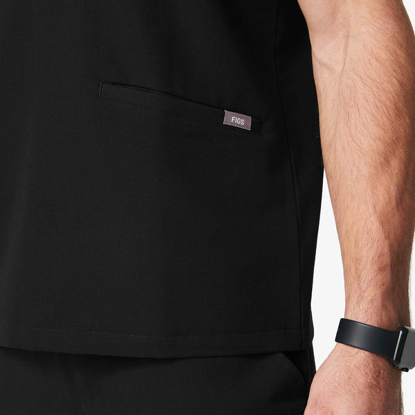 Men's Black Jimeta - V-Neck Scrub Top