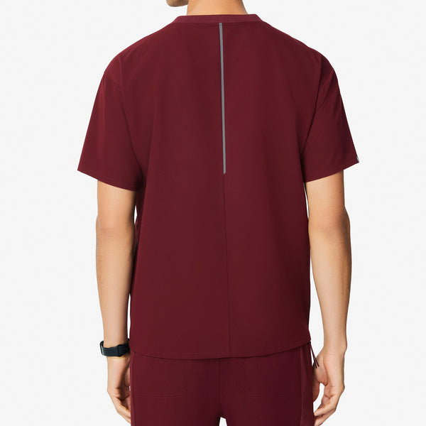 Men's Burgundy Kadoma - Crew Scrub Top