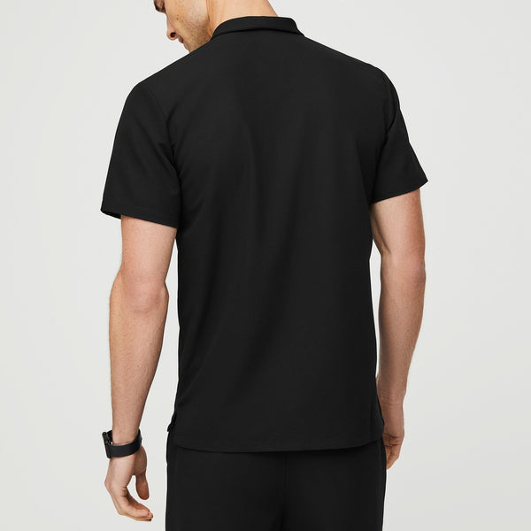 Men's Black Moree - Classic Collared Scrub Top