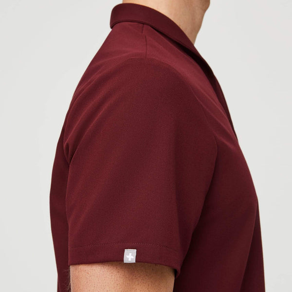 Men's Burgundy Moree - Classic Collared Scrub Top